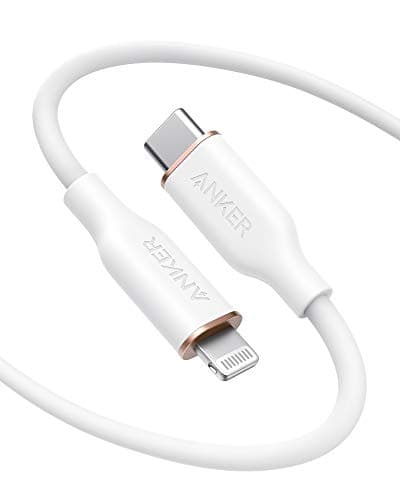 Image of Anker PowerLine III Flow, USB C to Lightning Cable for iPhone 14 Plus 14 14 Pro Max 13 13 Pro 12 [MFi Certified, 6ft, Cloud White] Supports Power Delivery, Silicone Cable