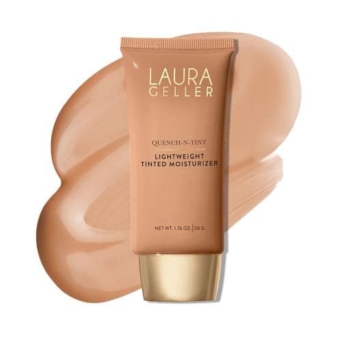 Image of LAURA GELLER NEW YORK Quench-n-Tint Hydrating Foundation - Medium - Sheer to Light Buildable Coverage - Natural Glow Finish - Lightweight Formula with Hyaluronic Acid