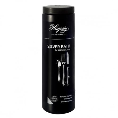 Image of Hagerty Silver Bath | Immersion solution with tarnish protection 580 ml | Effective and Fast dip cleaner for renewed shine | With immersion basket