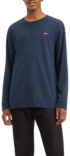 Image of Levi's Men's Long-Sleeve Original Housemark Tee T-Shirt, Cotton + Patch Dress Blues, XL