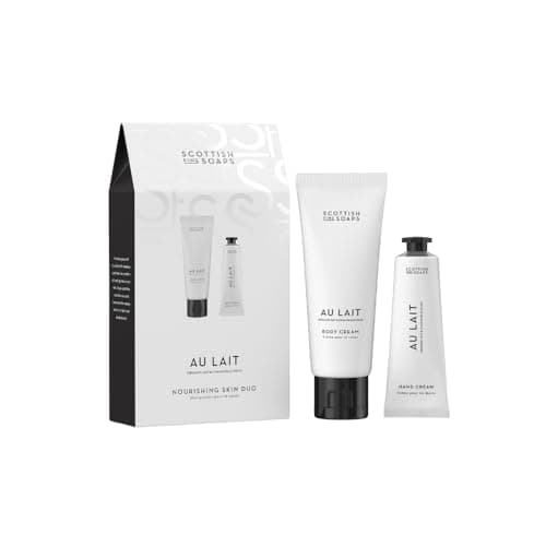 Image of Scottish Fine Soaps Au Lait Nourishing Skin Duo Gift Set – Hand Cream and Body Cream with Milk Extracts and Shea Butter