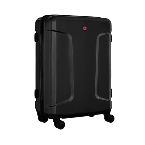 Image of WENGER Legacy Medium Hardside Case with 4 Wheels, Trolley, Medium, 66 (79) l, Safety Lock, Women Men, Travel Holiday, Black, 610866