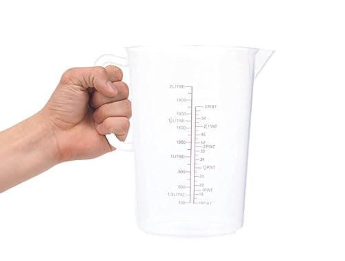 Image of Acense Polypropylene Measuring Jug, Precise Measurement, Perfect Narrow Stem, Spillage-Free, Multi-Purpose Flour, Ground Almonds, Sugar, Milk, Oil, Dishwasher Safe, Capacity: 2ltr/70.5fl.oz