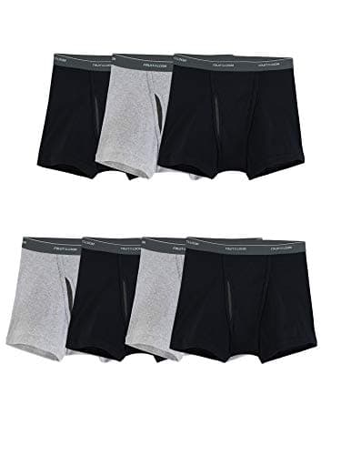 Image of Fruit of the Loom Men's Coolzone Boxer Briefs, Moisture Wicking & Breathable, Assorted Color Multipacks, Short Leg-7 Pack-Black/Gray, M