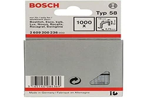 Image of Bosch Accessories 2609200236 Fine Wire Staple, Silver, 10 x 13 mm, Set of 1000 Piece