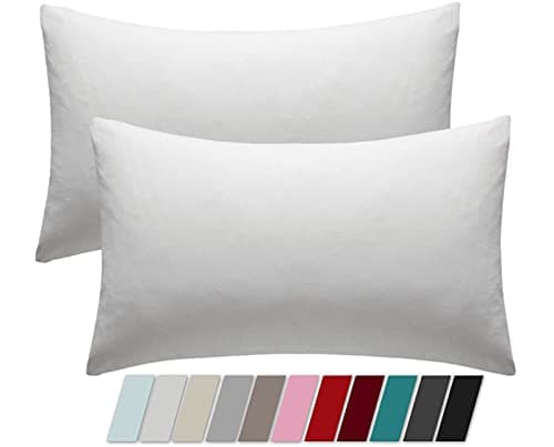 Image of Adam Home Cotton Rich Pillow Protectors Pillowcases Pack Of 2 Hotel Quality Premium Touch Comfort Pillow Encasements Pillow Cases 2 Pack Long Lasting Soft & Comfortable Pillow Cases 50x75 cm White