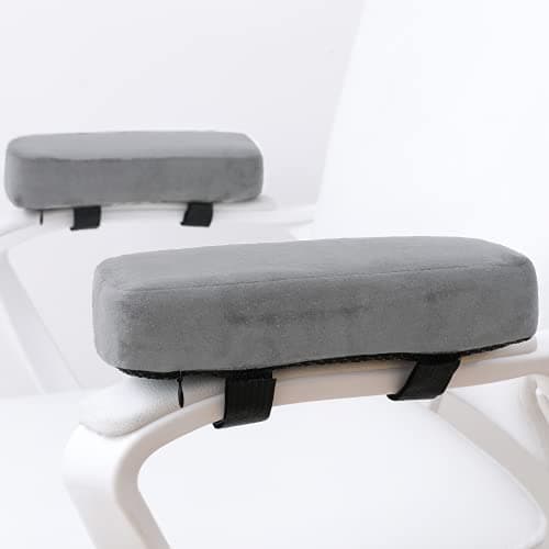 Image of LargeLeaf Extra Thick Chair armrest Cushions Elbow Pillow Pressure Relief Office Chair Gaming Chair armrest with Memory Foam armrest Pads 2-Piece Set of Chair (Gray)