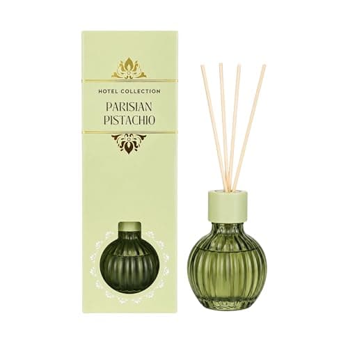 Image of Hotel Collection Reed Diffuser – Long Lasting Luxury Home Fragrance, Creamy Pistachio, Almond & Vanilla Scent, Elegant Glass Bottle, (Pistachio)