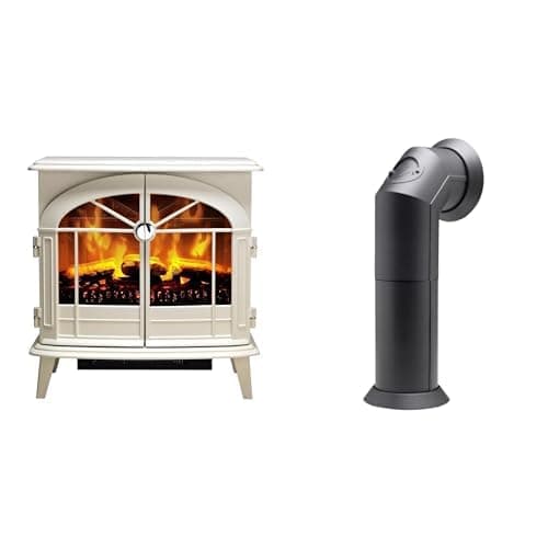 Image of Dimplex Fullerton Optiflame Large Light Grey Electric Stove Fire and Stove Pipe Accessory for Electric Fires