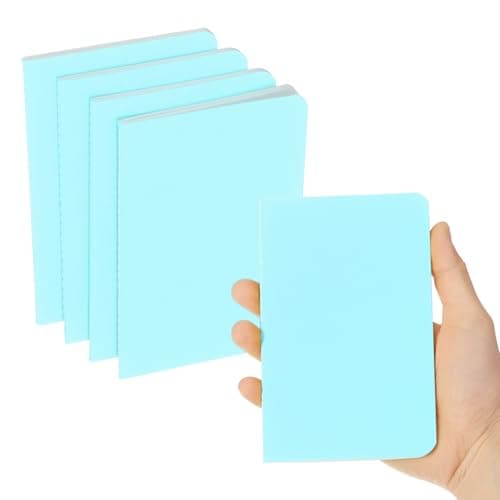 Image of PATIKIL 6 Pack A6 Notebook, A6 Journal Mini Notebook Pocket Kraft Memo Notepads Lined Sketchbook Small 3.5x5.5 Inch 30 Sheets for Men Women Office Supplies Purse Travelers, Light Blue