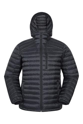 Image of Mountain Warehouse Henry II Mens Down Padded Jacket - Water Resistant Puffer Coat, Insulated Winter Wear - Clothing for Outdoor & Travel Jet Black S