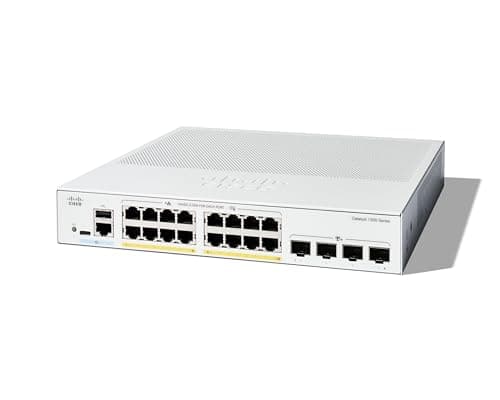 Image of Cisco Catalyst 1300-16P-4X Managed Switch, 16 Port GE, PoE, 4x10GE SFP+, Limited Lifetime Protection (C1300-16P-4X)