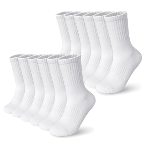 Image of YSUY 6-Pack Ladies Ankle Socks for Sports & Leisure, Ladies Socks, Breathable White Cotton Liners Multipack for Women's Size 4-7, Slouch and Athletic Style for Girls & Women (Style 1)