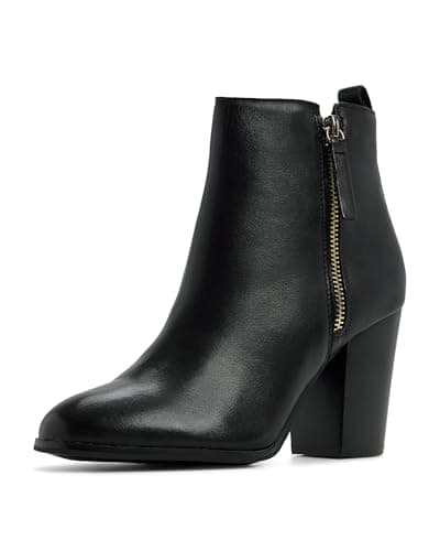 Image of Aldo Women's Noemieflex Block Heel Ankle Boot, Black Leather, 4.5 UK