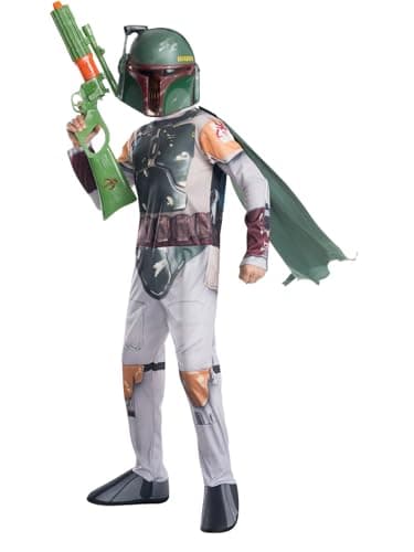 Image of Rubies Kid's Star Wars Boba Fett Costume Style 3, Medium, Age 5-7 years, HEIGHT 4’ 2” - 4’ 6” Halloween