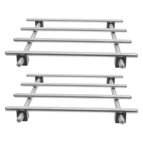 Image of Milisten Stainless Steel Pot Trivets:18x18cm Heat Resistant Hot Dish Holders with Nonskid Rubber Feet Kitchen Table Protectors for Hot Pans and Countertops
