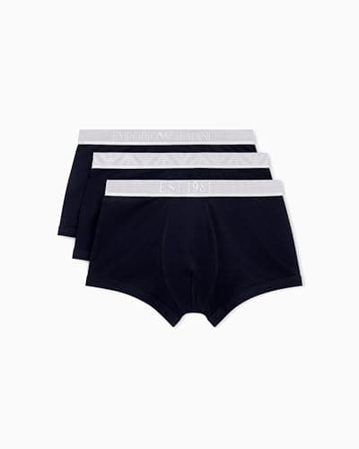 Image of Emporio Armani Man's Shiny Logoband Pack 3-Pack Trunk Black L
