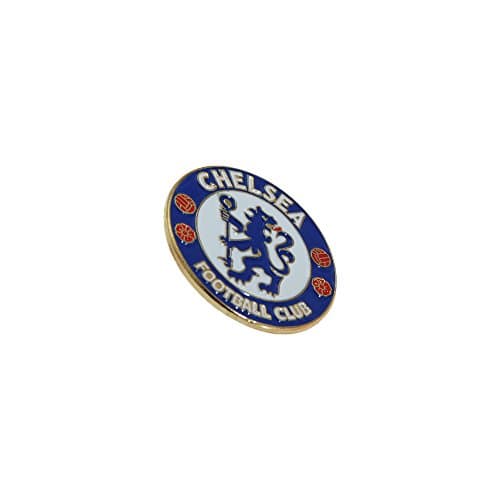 Image of Chelsea FC Official Metal Football Crest Pin Badge (One Size) (Blue/White/Red)