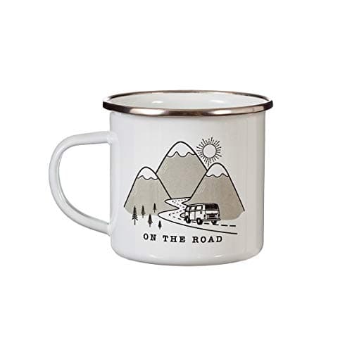 Image of Sass & Belle On The Road Enamel White Mug