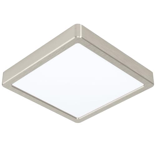 Image of EGLO LED ceiling light Fueva 5, L x W 21 cm, 1-bulb surface-mounted light modern made of steel and a plastic light surface, ceiling light in matte nickel, white, LED surface-mounted lamp neutral white
