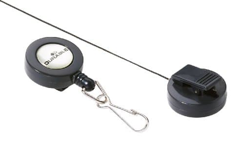 Image of Durable Badge Reel with Snap Fastener in Charcoal | Pack of 10 | Ideal for Securely Holding Name Badges, Security Passes, Key Fobes, etc.