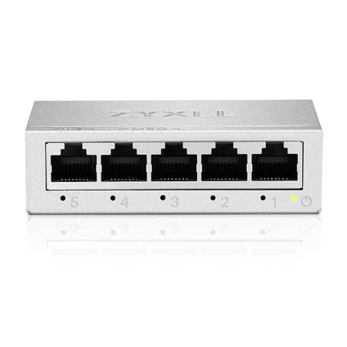 Image of Zyxel 5-Port Gigabit Unmanaged Ethernet Switch | Ethernet Splitter | Desktop or Wall mount [GS-105B v5]