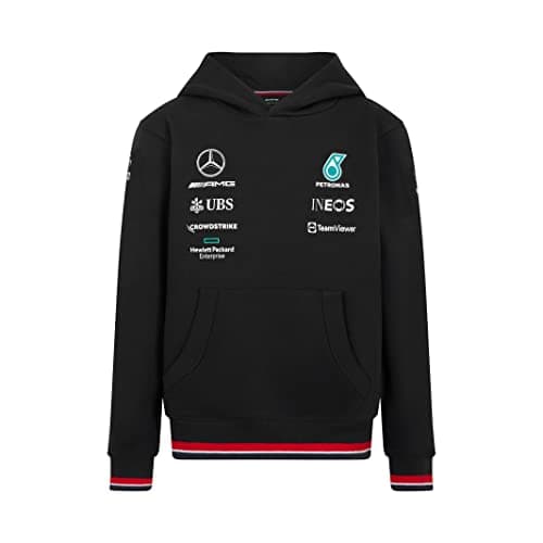 Image of Mercedes AMG Petronas Formula One Team - Official Formula 1 Merchandise - Kids 2022 Team Hoodie - Black - 4T (3/4 Years)