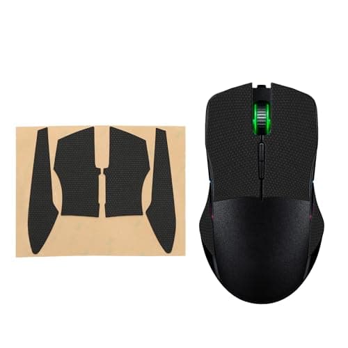 Image of kwmobile Mouse Grip Tape Compatible with Razer Lancehead Tournament Edition Grip Tape - Non-Slip Faux Leather - Black