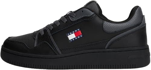 Image of Tommy Jeans Women’s Retro Basket Low Top Cupsole Trainers, Black (Black), 6