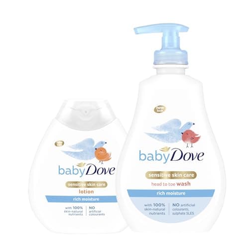 Image of Baby Dove Head to Toe Wash & Body Lotion Combo Pack – Gentle Tear-Free Baby Wash (400ml) + Nourishing Lotion (200ml), for Soft, Moisturised Skin, Suitable for Newborns & Sensitive Skin