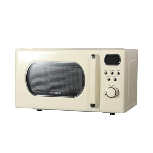 Image of Cookology RETDD20CR Freestanding Retro Microwave - 20 Litre Capacity - With 25.5cm Turntable - 800W Microwave - 8 Auto Cooking Programs - 5 Cooking Power Levels - Defrost Setting - Cream