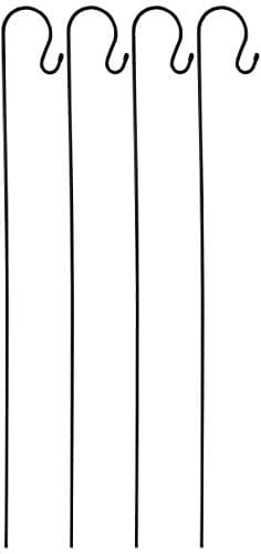 Image of Selections Metal Shepherd's Crook Garden Hook for Bird Feeders & Lanterns (1m) - Pack of 4