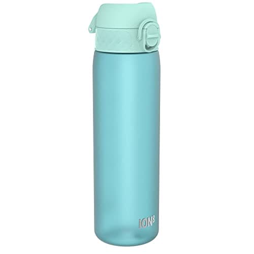 Image of Ion8 Water Bottle, 500 ml/18 oz, Leak Proof, Easy to Open, Secure Lock, Dishwasher Safe, BPA Free, Hygienic Flip Cover, Carry Handle, Fits Cup Holders, Easy Clean, Carbon Neutral, Sonic Blue