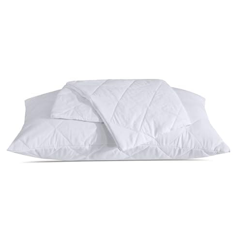 Image of My home store Quilted Pillow Protectors 2 Pack- 100% Microfiber Hotel Quality Zip Closure Pillow Cases- Super Soft, Anti-Allergy & Breathable Pillow Cover ( 50 cm × 75 cm )