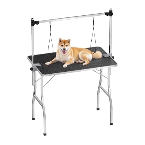 Image of WilTec Shearing table Trimming table with 2 loops Grooming table for dog and cat