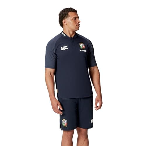 Image of Canterbury Men's Official British & Irish Lions Polo Shirt | Breathable | Moisture Wicking, Dark Sapphire, S