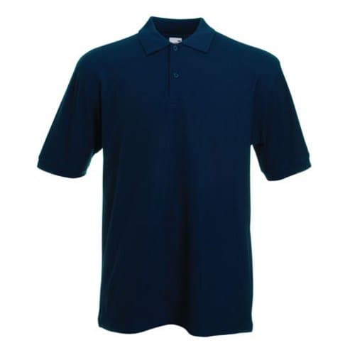 Image of Fruit of the Loom Mens Premium 100% Cotton Pique Short Sleeve Polo Shirt (M) (Navy)