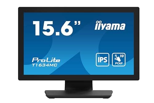 Image of Iiyama Prolite T1634MC-B1S 39.5 cm 15.6 Inch IPS LED Monitor Full HD 10 Point Multitouch Capacitive VGA HDMI DP 7H IP65 Touch Through Glass Anti-Fingerprint Black