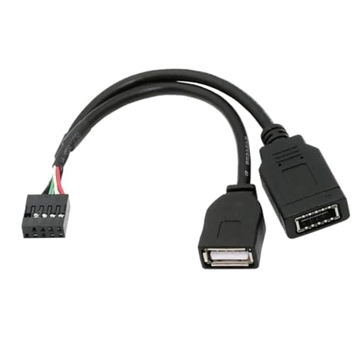 Image of CY Dual Port Type-A & USB 3.1 Front Panel Socket Key-A Type-E to USB 2.0 9Pin 10Pin Mainboard Header Male Extension Cable