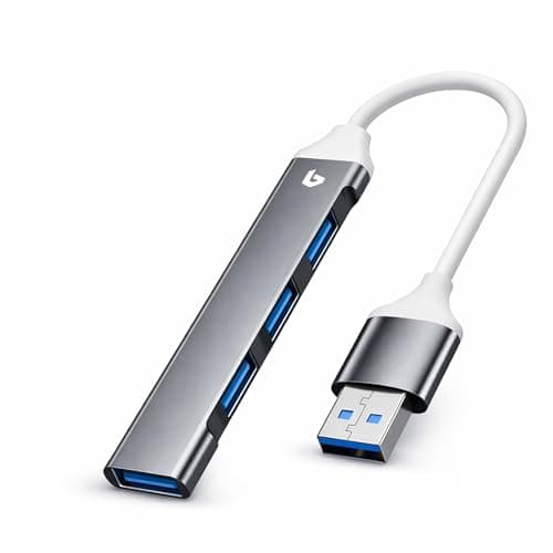 Image of BOULTON USB Hub 3.0 | 4-Port USB Ultra Slim Data Hub USB-A Splitter Extension Hub | USB-A Dock Adapter for Keyboard Mouse Flash Drive Printer | Multi USBA Cable Lead USBA Switch (USB Hub - 4-Port)