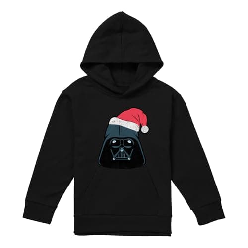Image of Cotton Soul Disney Star Wars Christmas Darth Vader Santa Youth Kids Boy/Girls Pull-Over Hoodie, Black, 7-8 Years