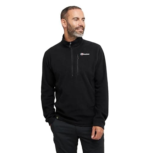 Image of Berghaus Men's Prism Micro Polartec Fleece Half Zip Jacket Fleece Half Zip, Black/Black, S