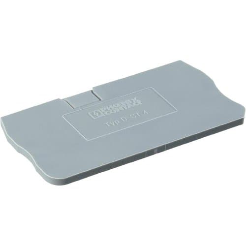 Image of Phoenix Contact CONTACT D-ST 4 End Cover, 55.9 mm Length, 2.2 mm Width, 29 mm Height, Grey, Pack of 50