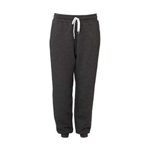 Image of Bella + Canvas Unisex Jogger Sweatpants Dark Grey Heather XS Side Pockets Cuffed Bottom