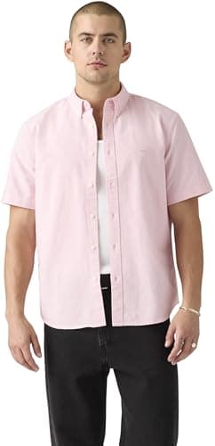 Image of Levi's Men's Shirt Short Sleeve, Relaxed Fit, Pink (Pink Dolphin), S