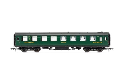 Image of Hornby Coach Car - R40221 SR, Maunsell Dining Saloon Comp, 7844 - Era 3 Train Toy, 00 Gauge Carriage for Train Set, Rolling Stock Models for Adults - 1:76 Scale Model Gift