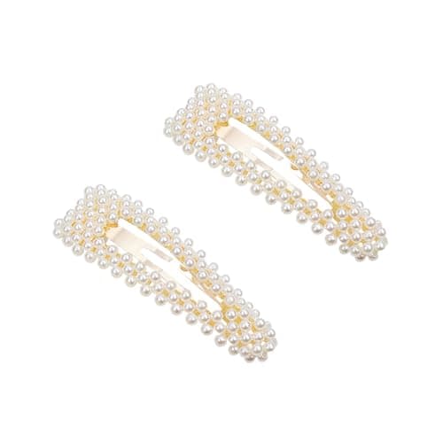 Image of Pearl Hair Clip - ShiningUU 2-Pack 3.3cm Large Snap Barrettes for Women, Girls & Children | Elegant Hair Accessories for Daily Styling, Parties & Weddings