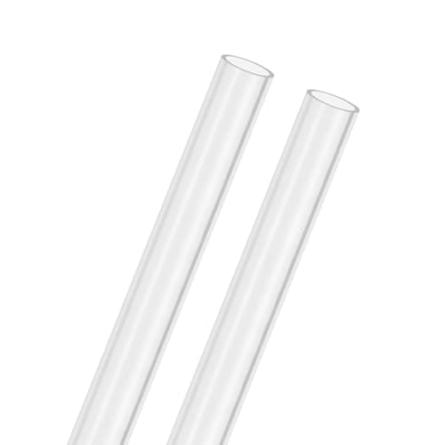Image of M METERXITY 2-Pack Clear Rigid Acrylic Pipe, 10mm[0.39"] ID x 12mm[0.47"] OD Plastic Round Tube for Water Cooling System/Lamps/Fountains/Aquariums/Display Stand, Acrylic Tubing [305mm/12IN]