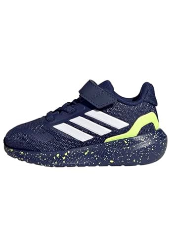 Image of adidas Unisex Baby RUNFALCON 5 Shoes Infants, Dark Blue/FTWR White/hi-res Yellow, 3 UK Child