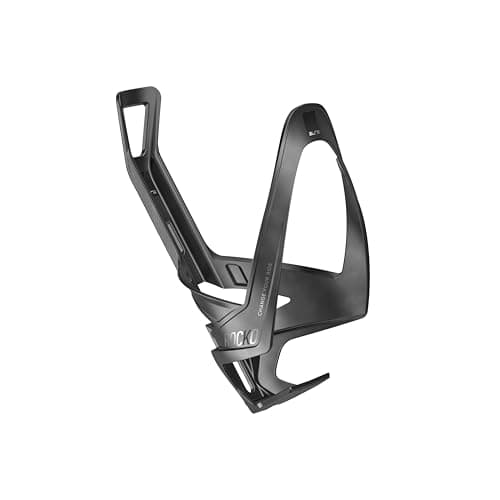 Image of Elite Rocko Carbon Bottle Cage Mat Black Graphic – Ultra Lightweight Carbon Fibre Bike Bottle Holder 25g – Front & Side Entry – For MTB, Road & Gravel Cycling